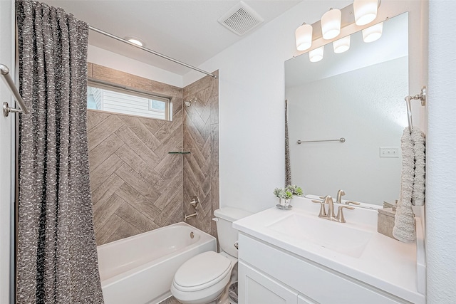 26234 Cooperstown Way, Splendora, TX 77372 - full bathroom featuring shower / tub combo with curtain, vanity, toilet, and visible vents