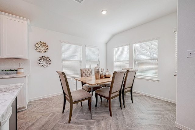26234 Cooperstown Way, Splendora, TX 77372 - dining area with baseboards and lofted ceiling