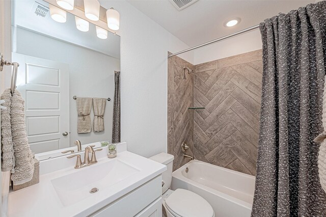 26234 Cooperstown Way, Splendora, TX 77372 - full bathroom with vanity, shower / bath combo, toilet, and visible vents