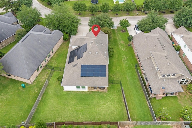 bird's eye view featuring a residential view