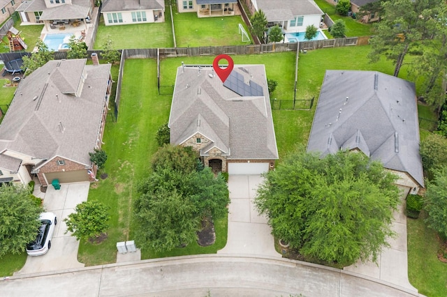 drone / aerial view featuring a residential view