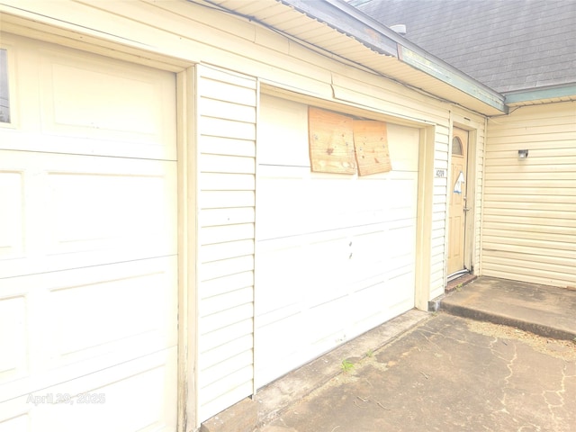 view of garage