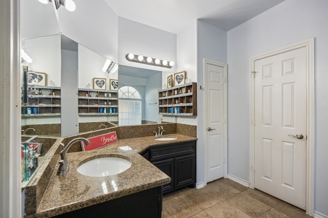 3011 Rustic Gardens Dr, Spring, TX 77386 - full bath featuring double vanity and tile patterned floors