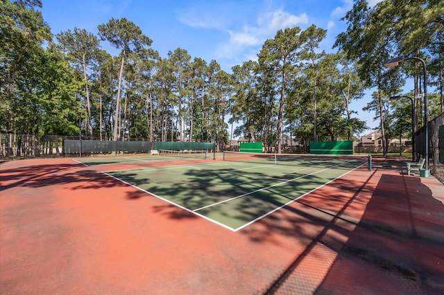 3011 Rustic Gardens Dr, Spring, TX 77386 - view of tennis court with fence and community basketball court