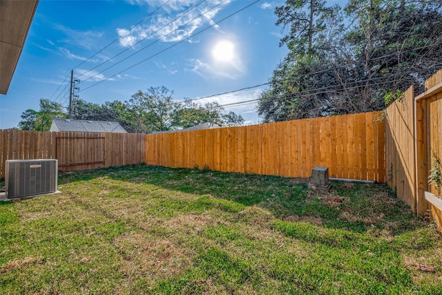 27083 Badger Way, Magnolia, TX 77354 - view of yard with central AC and a fenced backyard
