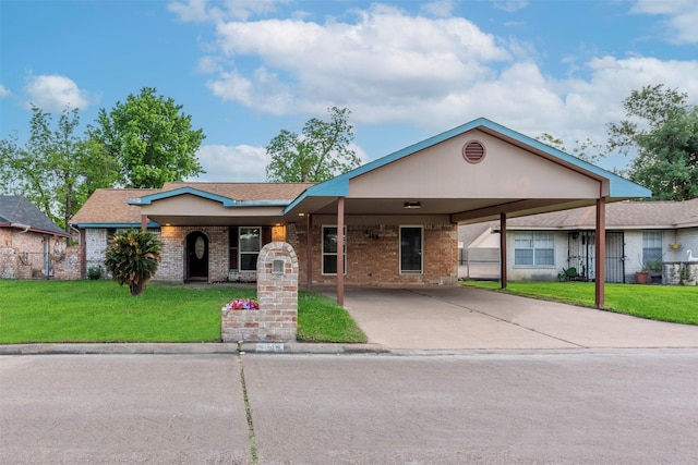 4114 Cicada Ln, Houston, TX 77039 - ranch-style house with fence, a front lawn, and brick siding