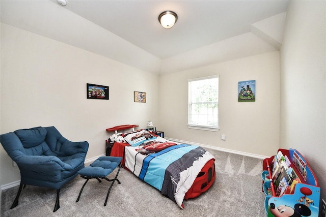 bedroom featuring carpet floors and baseboards
