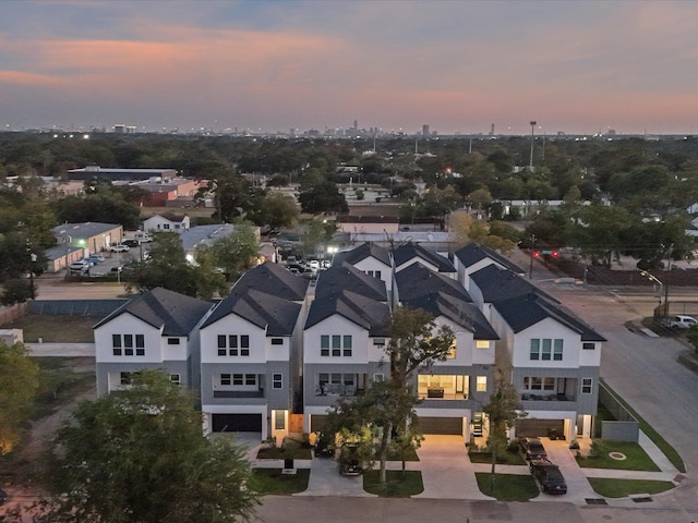 aerial view with a residential view