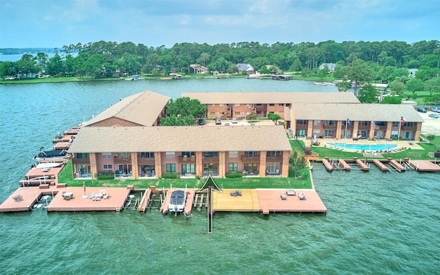 801 River Rd Unit 105D, Montgomery, TX 77356 - birds eye view of property featuring a water view