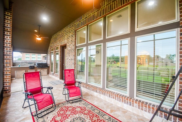 view of patio / terrace with exterior kitchen