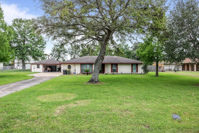 2234 Kelly Dr, Pearland, TX 77581 - ranch-style house with concrete driveway and a chimney