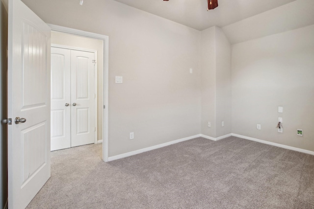 4310 Treccia Ct, Katy, TX 77493 - carpeted spare room featuring a ceiling fan, baseboards, and vaulted ceiling