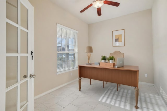 4310 Treccia Ct, Katy, TX 77493 - office space featuring ceiling fan and baseboards