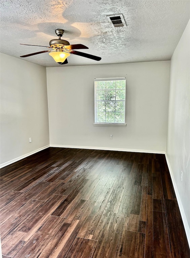 8315 Lichen Ln, Spring, TX 77379 - spare room featuring wood-type flooring, a ceiling fan, a textured ceiling, and baseboards