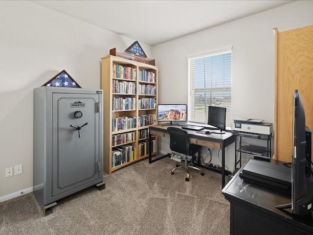 office space with carpet floors