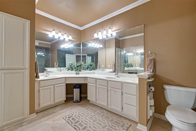 2111 Welch St Unit B117, Houston, TX 77019 - full bath featuring crown molding, toilet, a sink, and double vanity