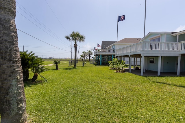 16717 Captain Hook, Jamaica Beach, TX 77554 - view of yard with a deck