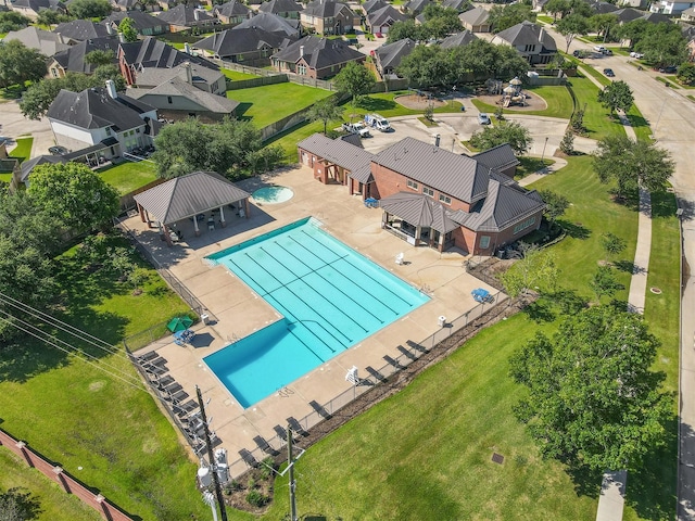 4407 Iron Creek Ct, Fresno, TX 77545 - aerial view of residential area with a pool