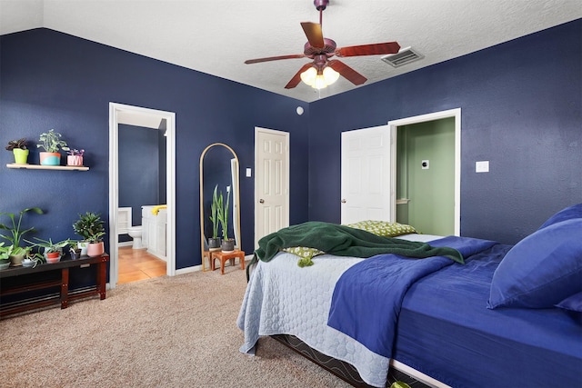 4407 Iron Creek Ct, Fresno, TX 77545 - bedroom with carpet flooring, ensuite bath, a ceiling fan, and baseboards