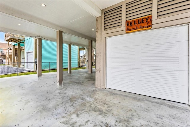 view of garage