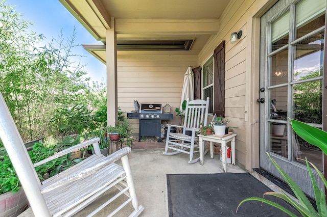 view of patio featuring grilling area
