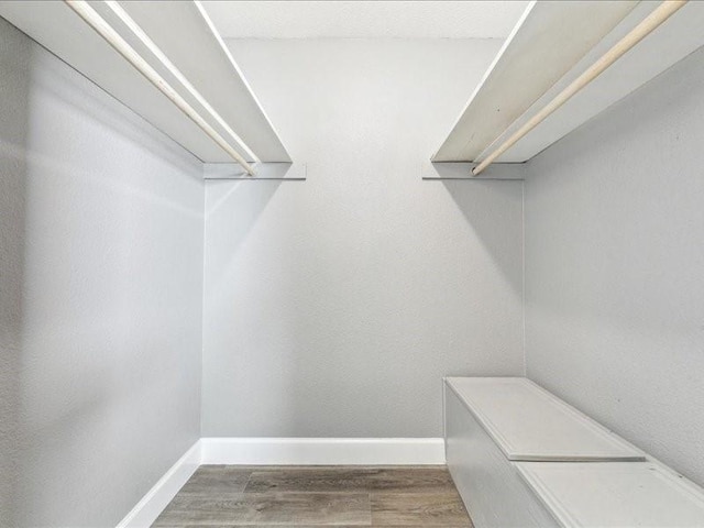 spacious closet with wood finished floors