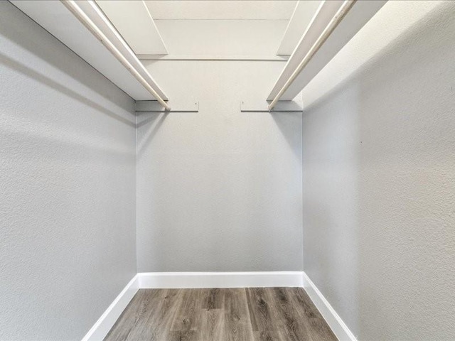 walk in closet featuring wood finished floors