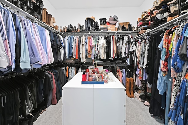 spacious closet with carpet floors
