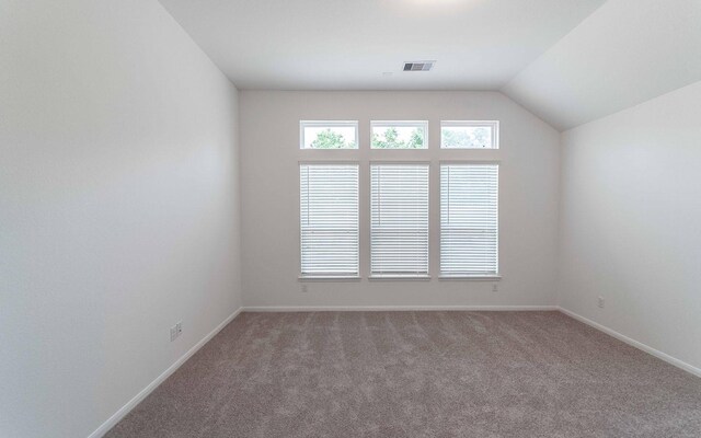 23403 Malbec Dr, Alvin, TX 77511 - spare room featuring carpet flooring, baseboards, and lofted ceiling