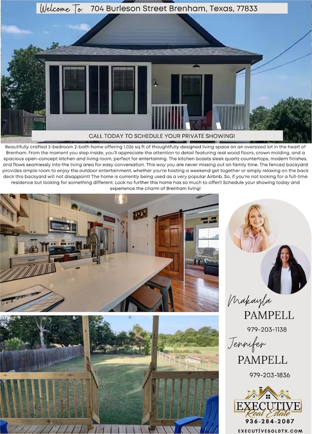 704 Burleson St, Brenham, TX 77833 - view of a document with a collage of images