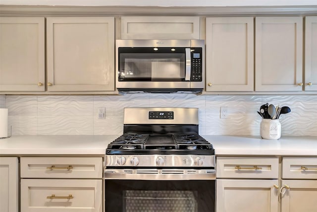 3202 Crossman St, Porter, TX 77365 - kitchen featuring stainless steel appliances, light countertops, and tasteful backsplash