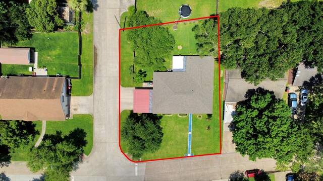 aerial view of property's location featuring property boundaries highlighted
