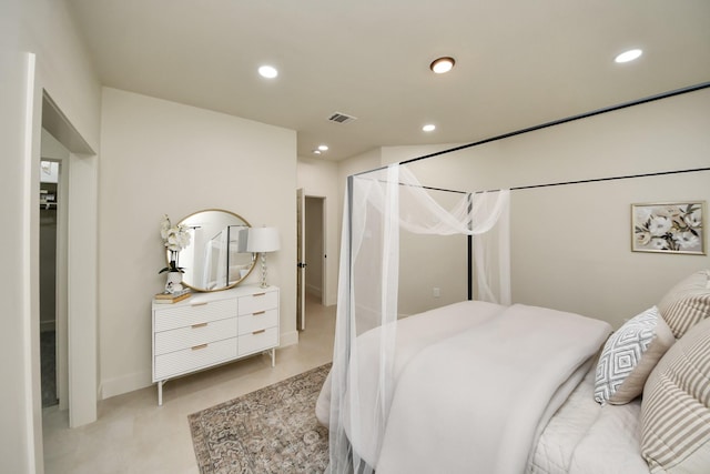 bedroom featuring recessed lighting