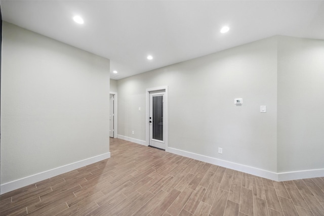 237 Crestview Dr, West Columbia, TX 77486 - unfurnished room with wood finished floors, baseboards, and recessed lighting