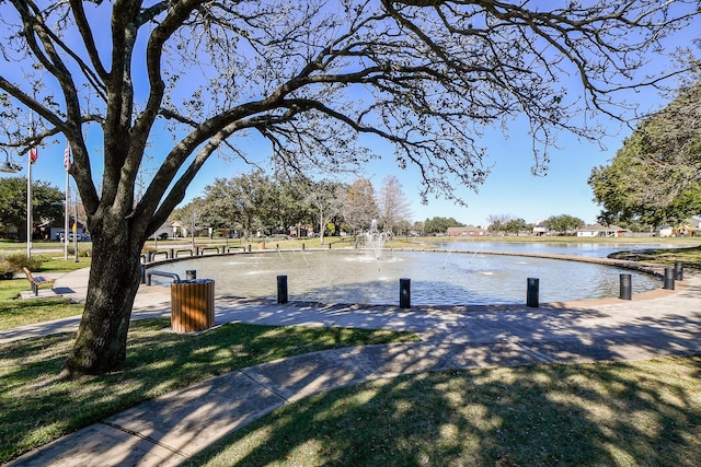 view of community featuring a water view