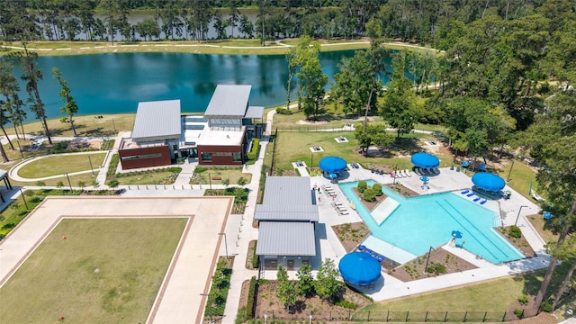 145 Lily Green Ct, Conroe, TX 77304 - drone / aerial view of a large body of water
