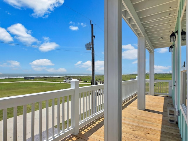 525 Annabelle Dr, Gilchrist, TX 77617 - wooden terrace featuring a water view