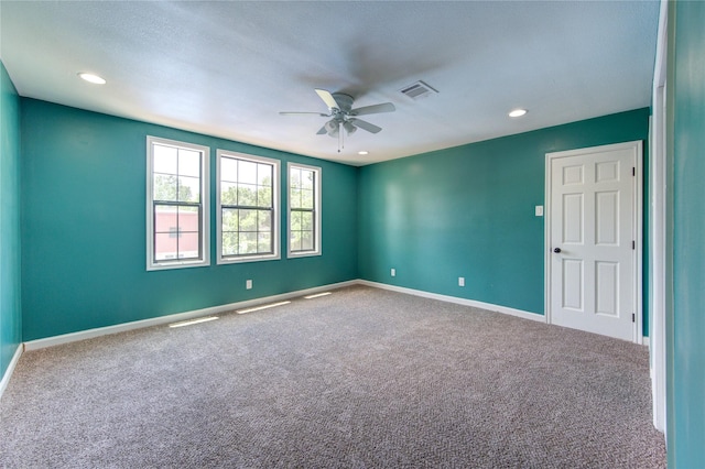 120 Rebecca St, Houston, TX 77022 - spare room with ceiling fan, carpet, baseboards, and recessed lighting