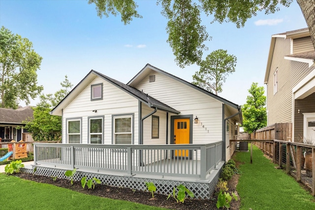1411 Tulane St, Houston, TX 77008 - back of property with a wooden deck and central AC unit