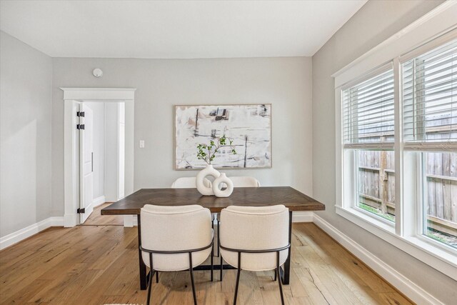 1411 Tulane St, Houston, TX 77008 - dining area with light wood-type flooring and baseboards