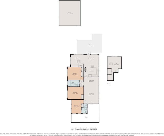 1411 Tulane St, Houston, TX 77008 - property floor plan