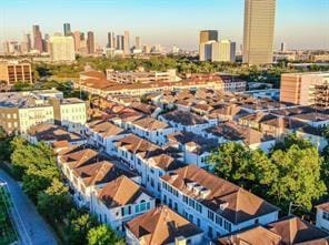 drone / aerial view with a city view