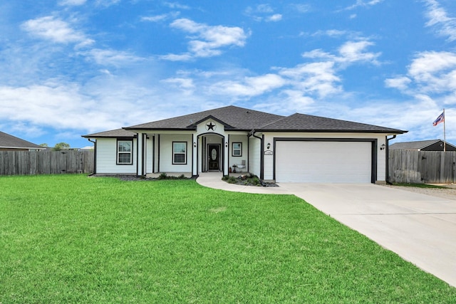 11202 Leah Elizabeth Dr, Needville, TX 77461 - view of front of home with concrete driveway, a garage, and a shingled roof