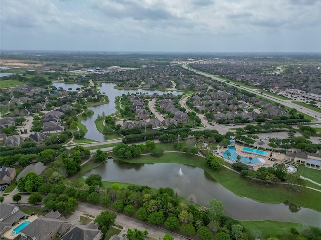 17019 Mahogany Trace Ln, Richmond, TX 77407 - bird's eye view with a water view and a residential view