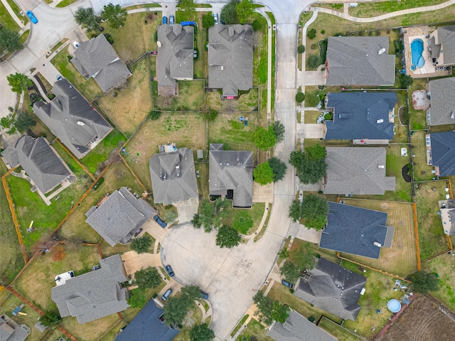 aerial view with a residential view