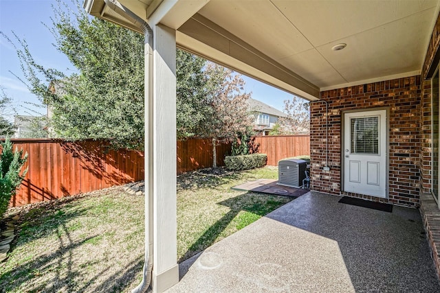 view of patio with a fenced backyard