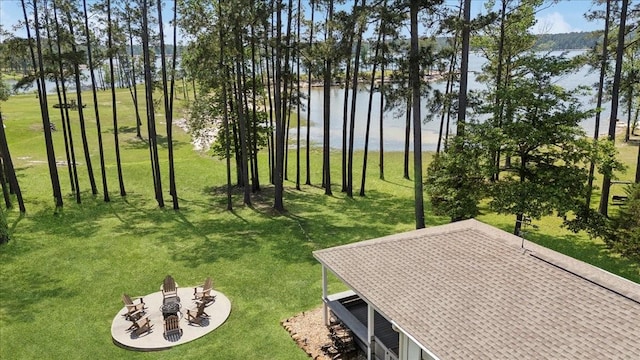 exterior space featuring a water view