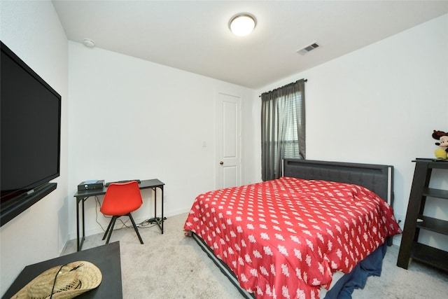 bedroom with carpet flooring and visible vents
