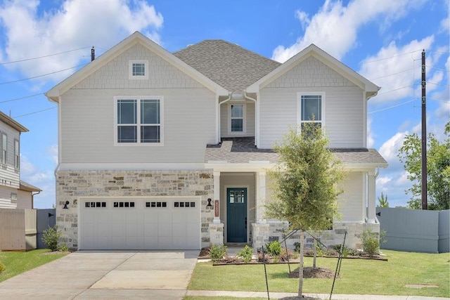 8251 Red Shiner Way, Fulshear, TX 77441 - craftsman inspired home with an attached garage, driveway, and a shingled roof