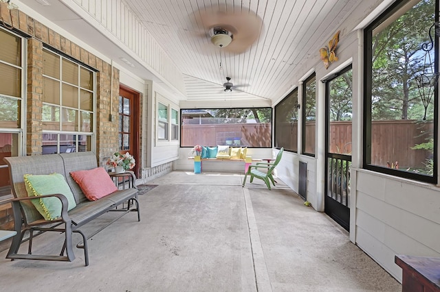 7551 Basswood Forest Ct, Houston, TX 77095 - view of patio / terrace with ceiling fan, fence, and covered porch